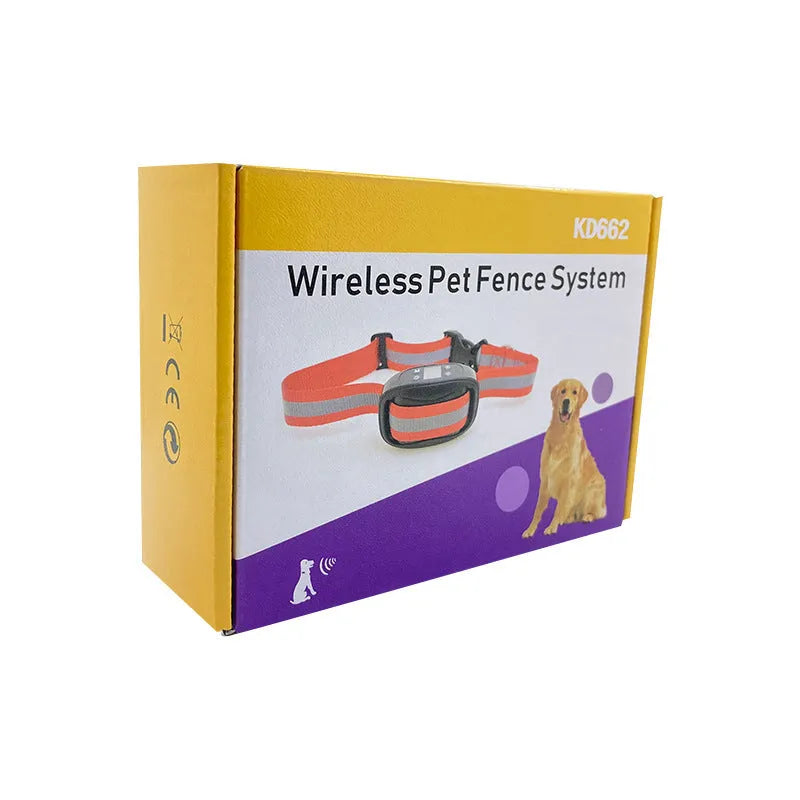Electronic dog trainer bark stopper GPS wireless plastic black with nylon strap
