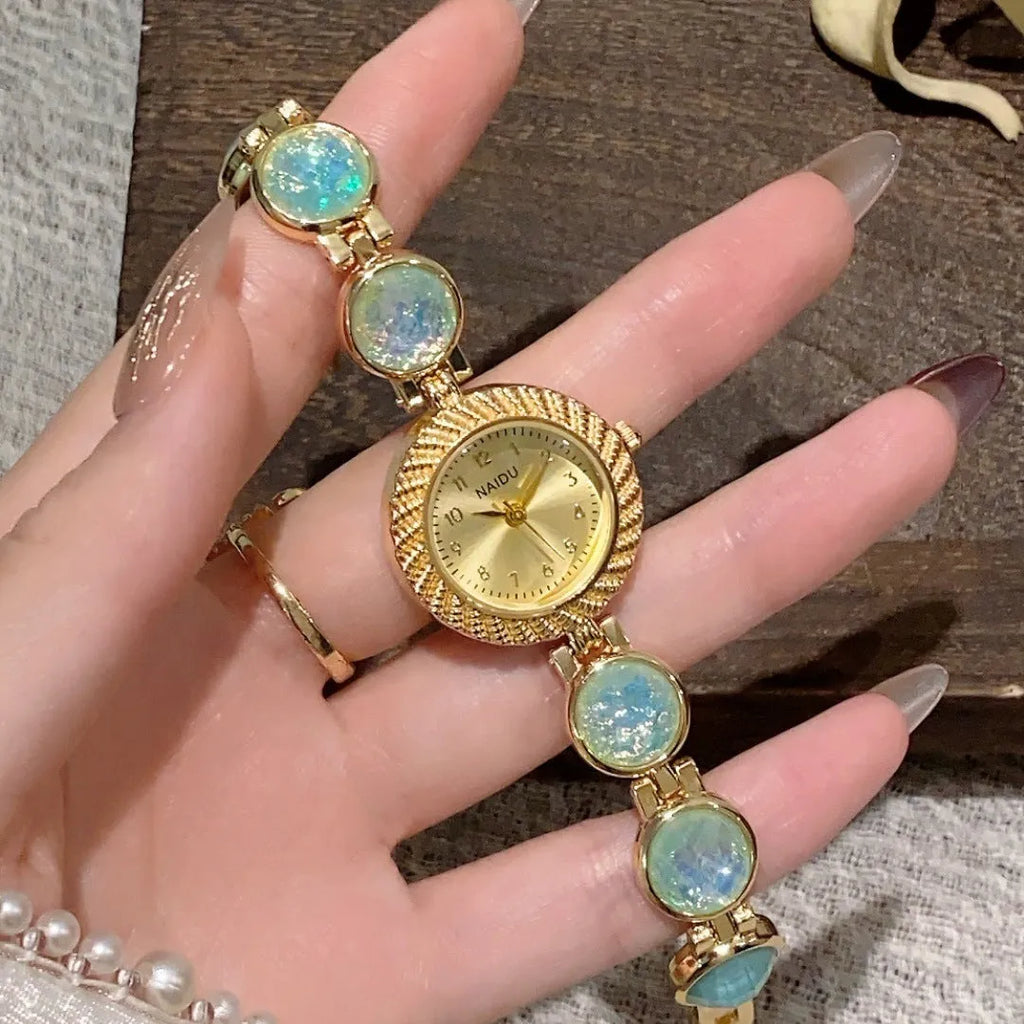 Women's quartz watch with round 25mm dial in one of six colour options.