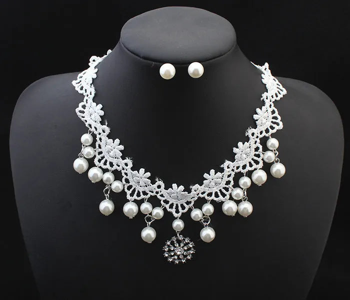European pearl necklace set for bride wedding accessories high-end cost-effective package