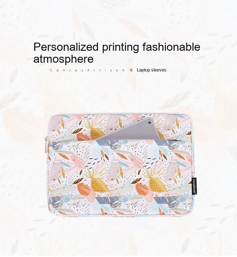 White waterproof PU leather 14 inch laptop inner bag with protective features