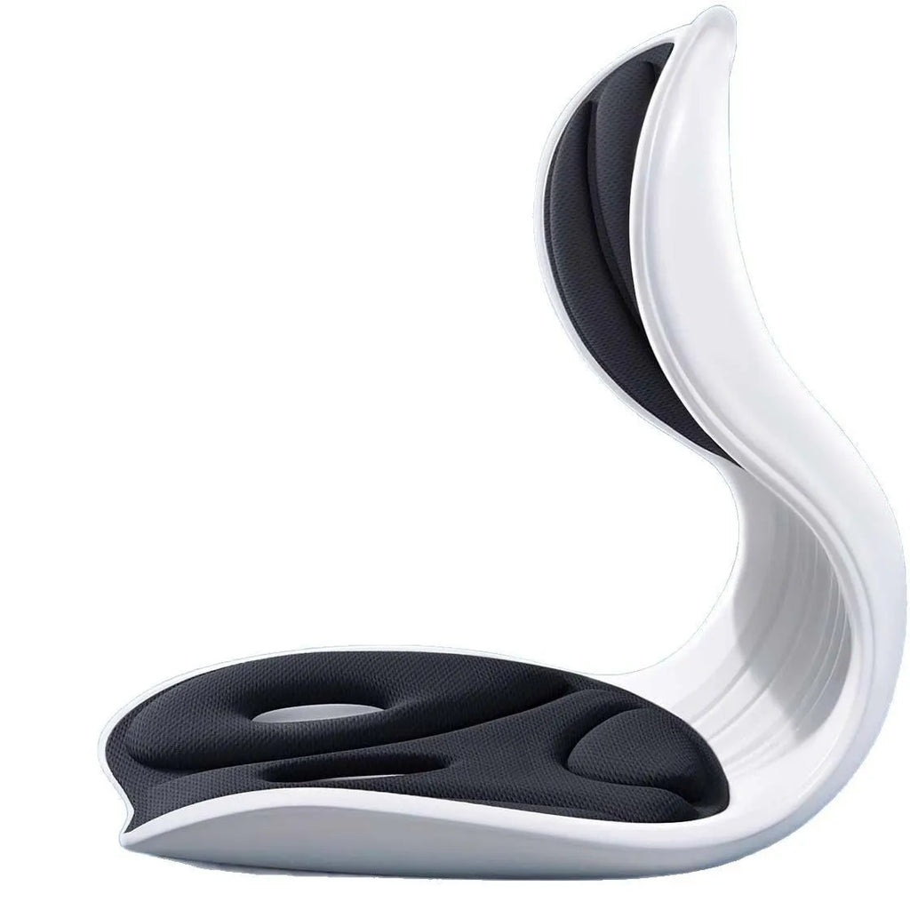 Grey lumbar support cushion with PE polyethylene construction and sponge filler for office chairs