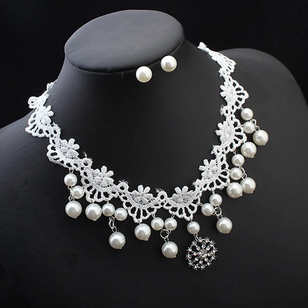 European pearl necklace set for bride wedding accessories high-end cost-effective package