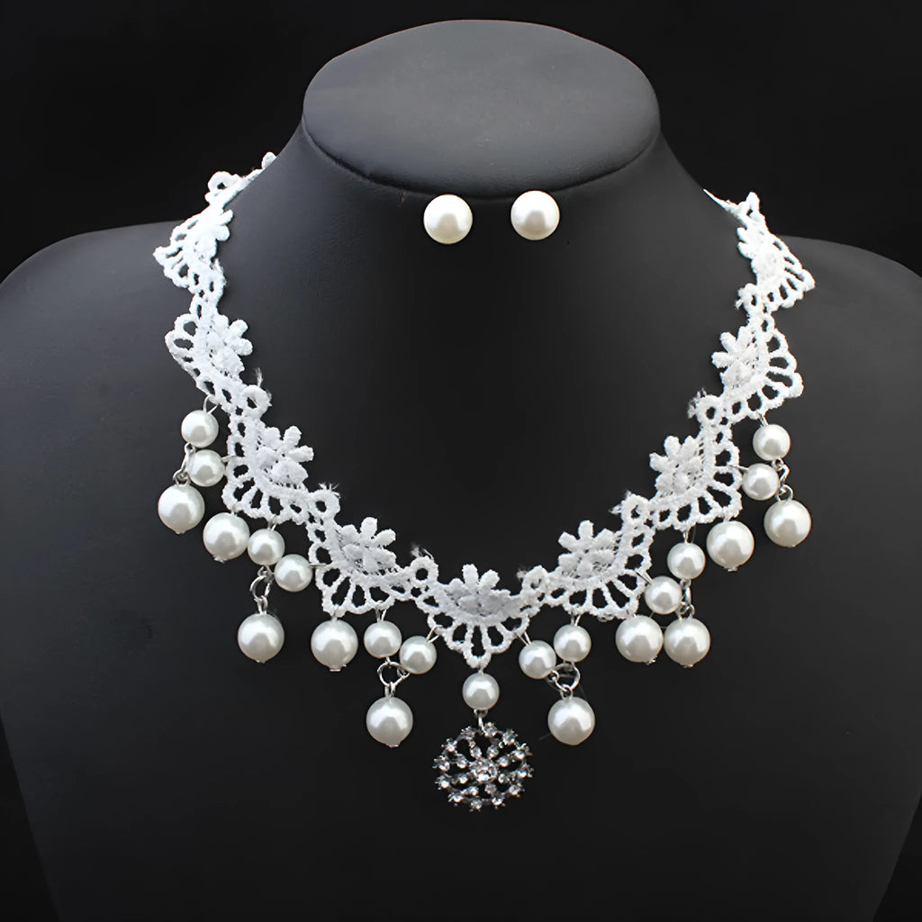 European pearl necklace set for bride wedding accessories high-end cost-effective package