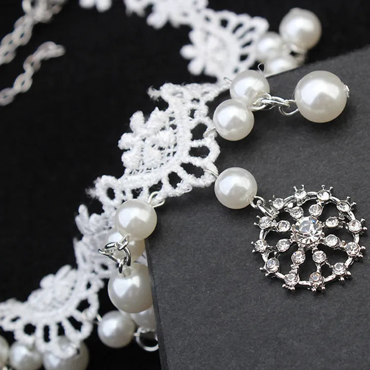 European pearl necklace set for bride wedding accessories high-end cost-effective package