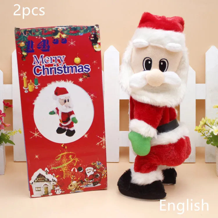 Electric hip-shaking Santa Claus ornament with music for Christmas decoration