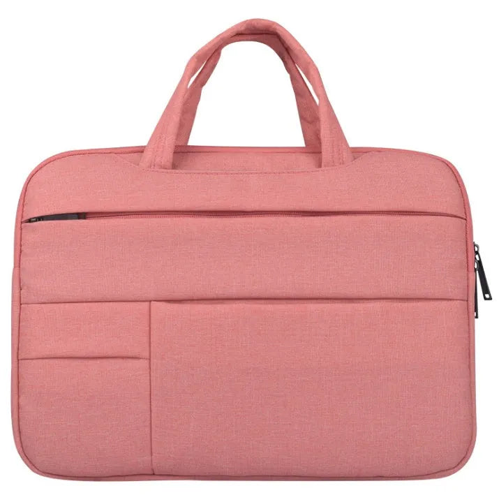 Nylon laptop briefcase with zipper closure, available in multiple colours, fits 11-15.6 inch laptops