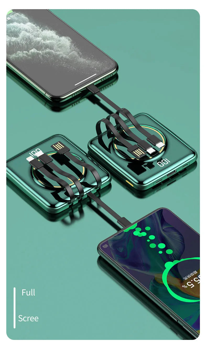 20000mAh PD fast charge power bank with LCD display in black, green, or red colour