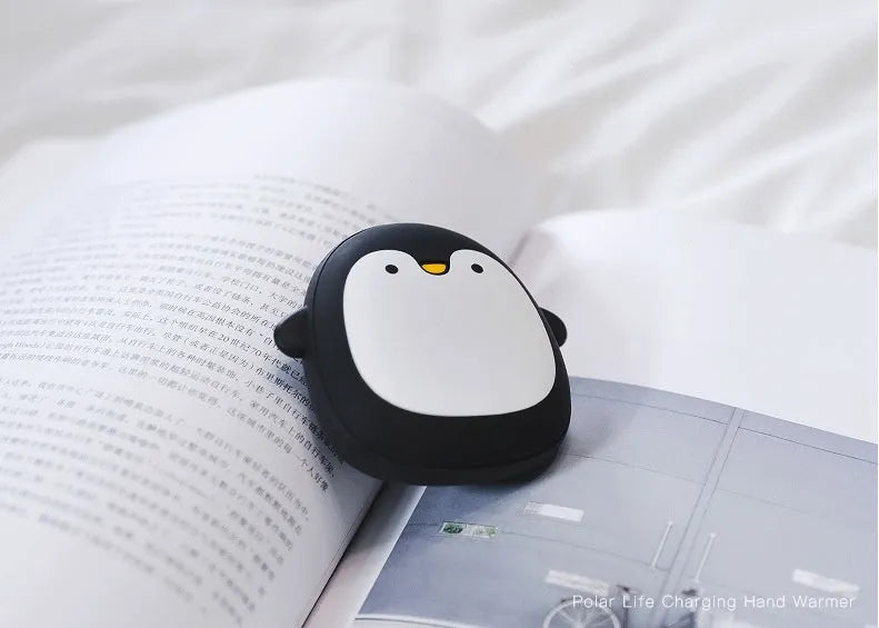 Cartoon penguin polar bear design USB rechargeable electric hand warmer with power bank feature