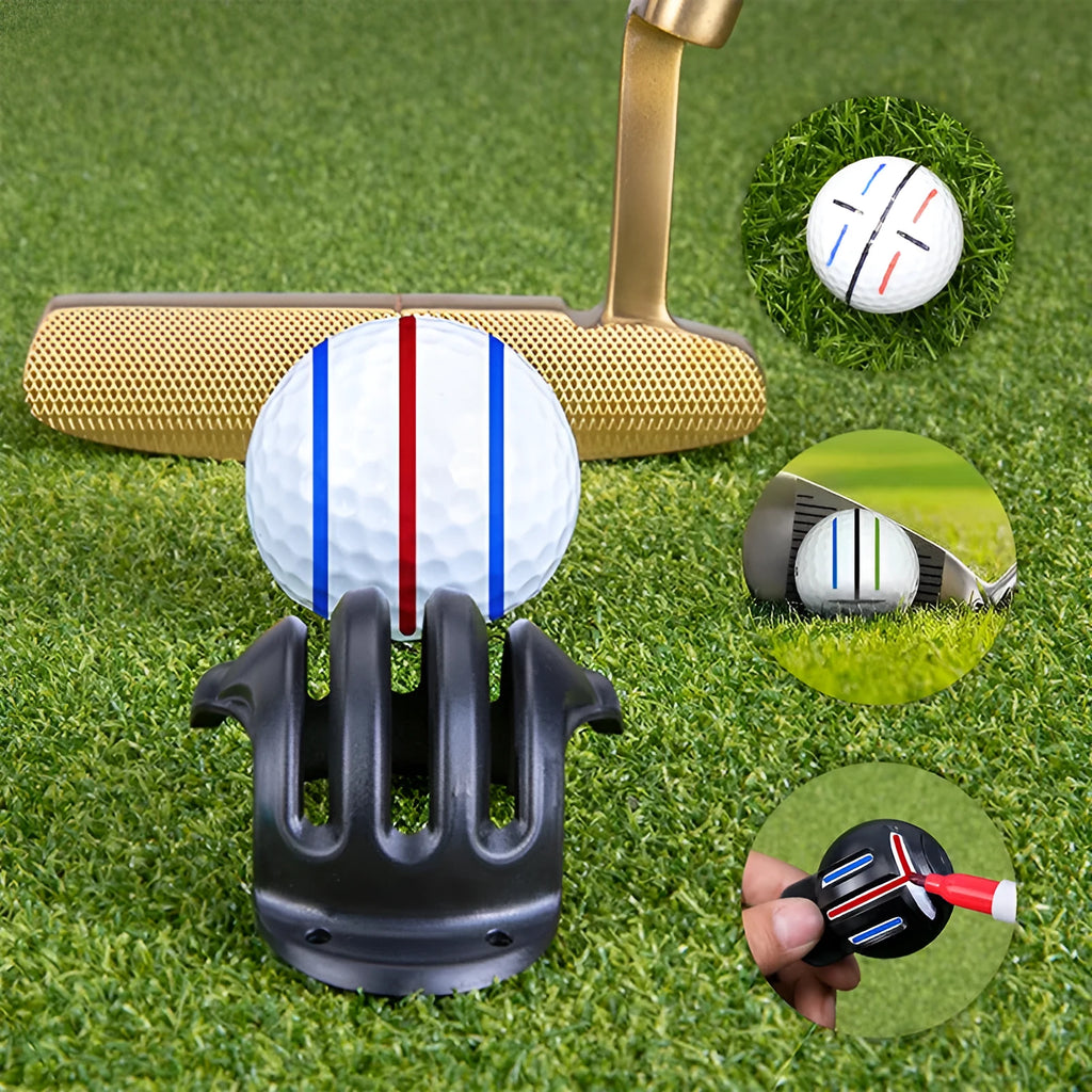 Golf scriber putter alignment tool kit with plastic scribers and drawing pens for outdoor practice