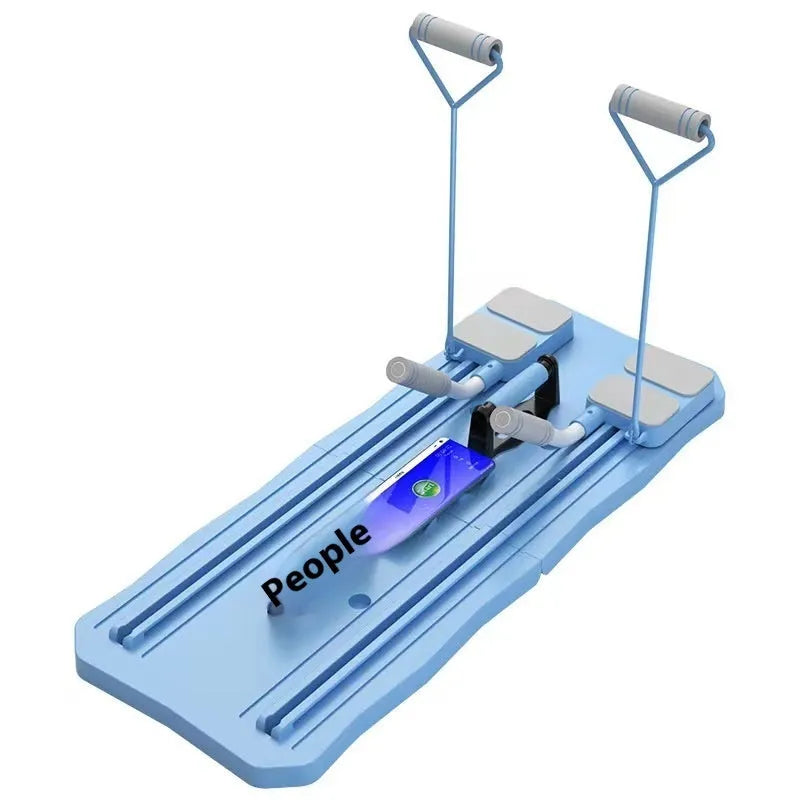 Blue multi-functional fitness board for abdominal exercises and core training at home