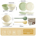 Seven-piece solid colour ceramic tableware set in a gift box, modern simplicity style.