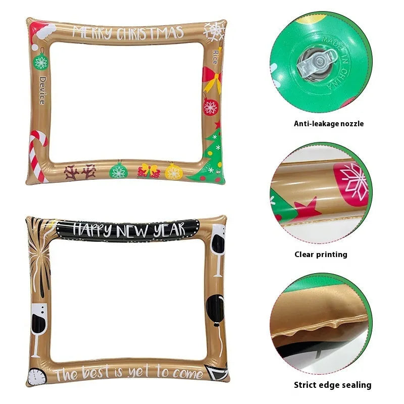 Christmas inflatable photo frame PVC interactive toy for youth photography and parent-child activities
