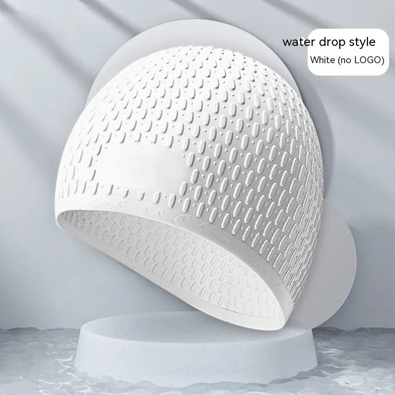 Solid colour silicone swimming cap for adults in multiple colour options