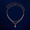 Women's water drop pendant waist chain in gold or silver colour with rhinestone decoration