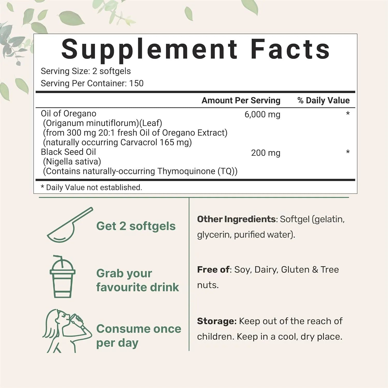 Bottle of Butter Black Seed Oil Soft Capsules dietary supplement