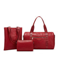 Solid colour PU weave shoulder sports bag with 36-55L capacity for business travel and gym use
