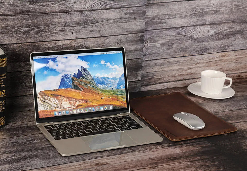 Brown crazy horse leather protective cover for MacBook Pro 13.3 and MacBook Air 13.3, horizontal style