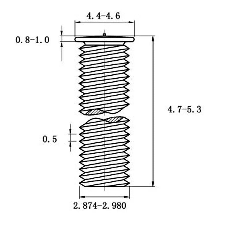 Household portable 304 stainless steel welding screw with whitened finish, M3 to M8 sizes