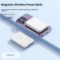 Bi-directional fast charging magnetic wireless power bank 10000mAh compact plastic shell black