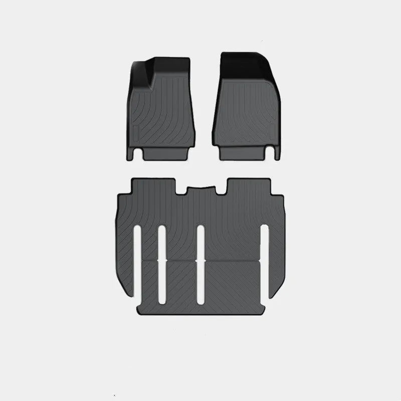 Tesla Model X waterproof TPE rubber car foot mats with left and right rudder pedal design