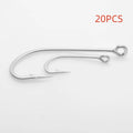 Assortment of alloy sea fishing hooks in various styles for ocean boat fishing targeting weever and snakehead