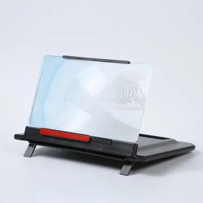 12-inch pull-out mobile phone screen amplifier with bracket in black or white colour options