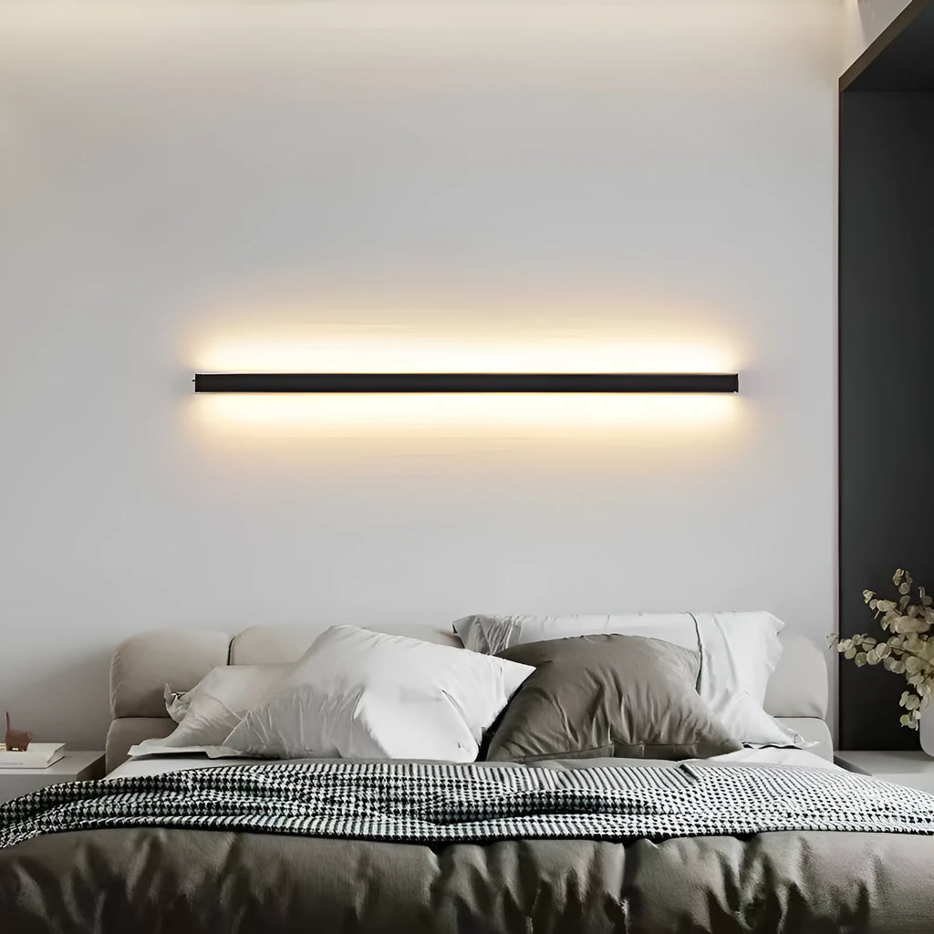 80cm black aluminium LED wall lamp with PC shade and three-colour touch switching