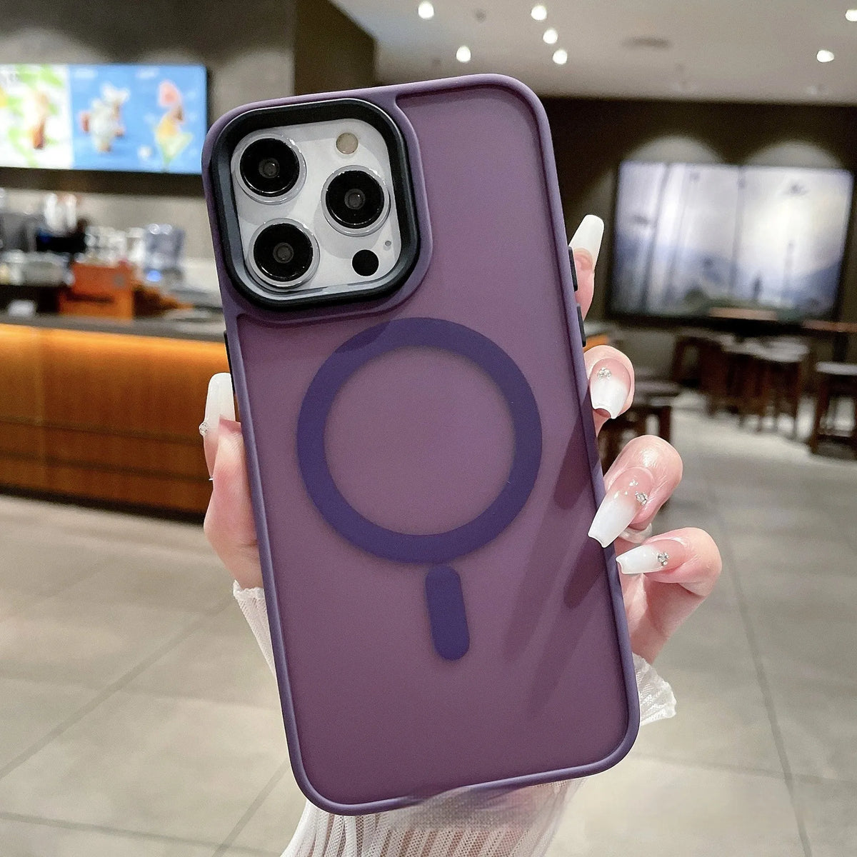 Frosted magnetic suction hard phone case for Apple iPhone 16 in multiple colour options