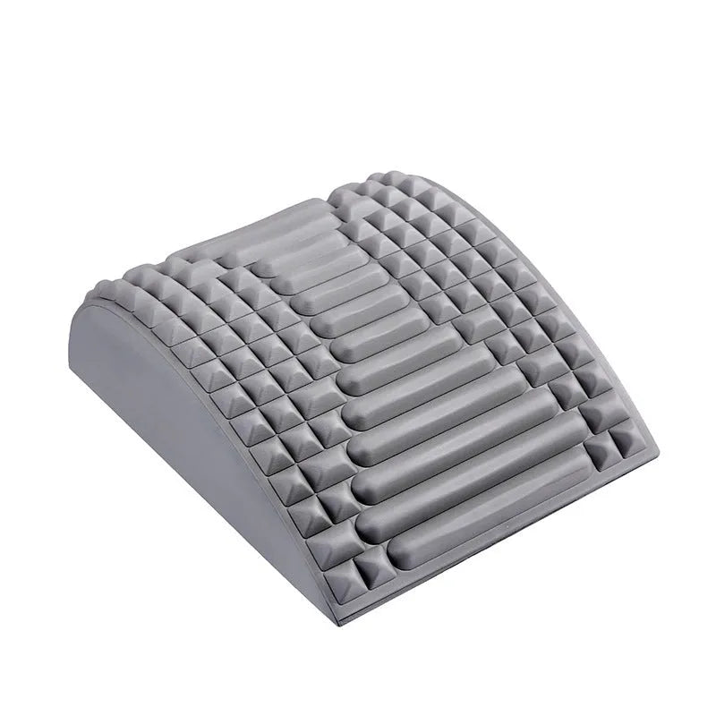 Blue back stretcher pillow for lumbar support with acupressure massage function