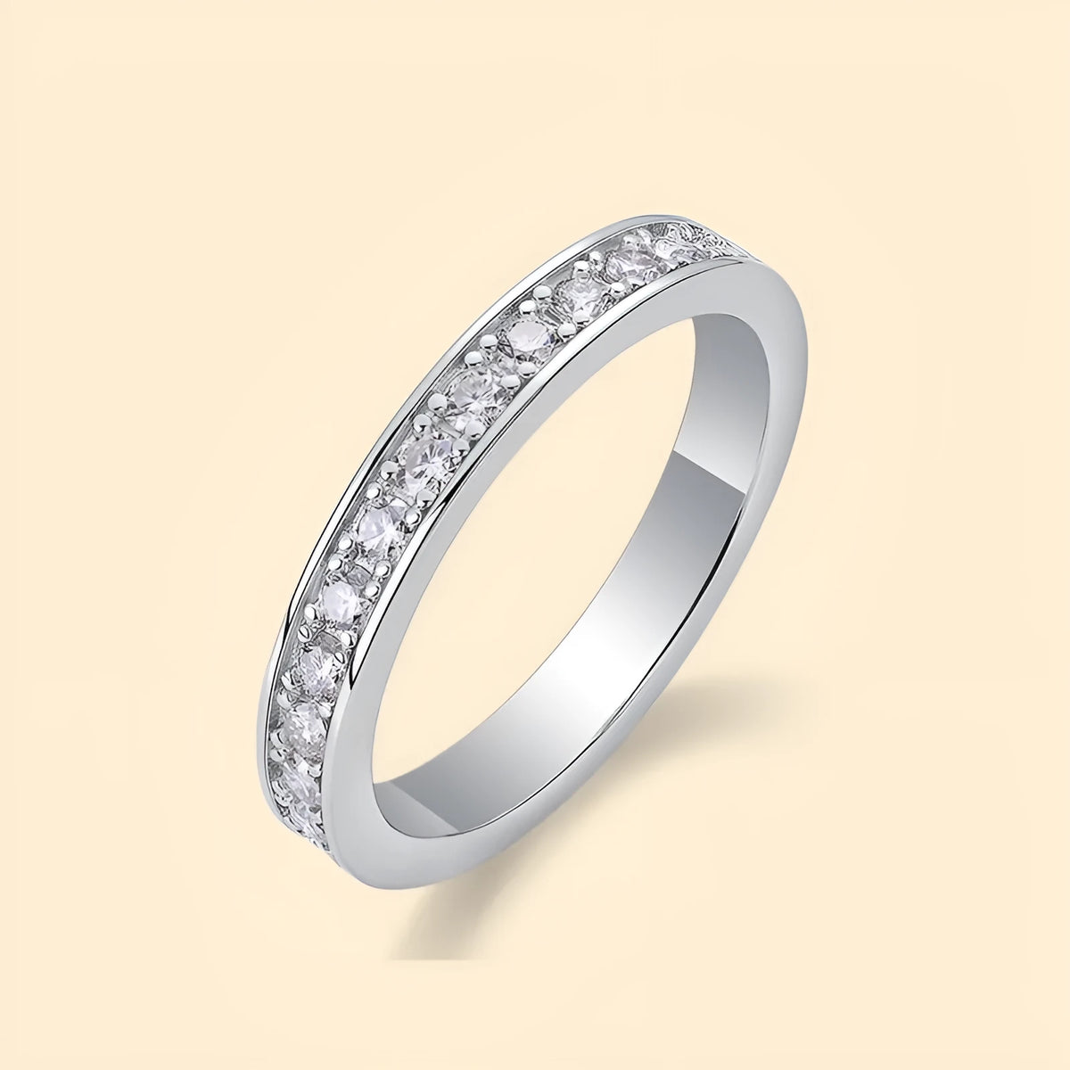 S925 sterling silver moissanite geometric closed ring for women, US sizes 5-9