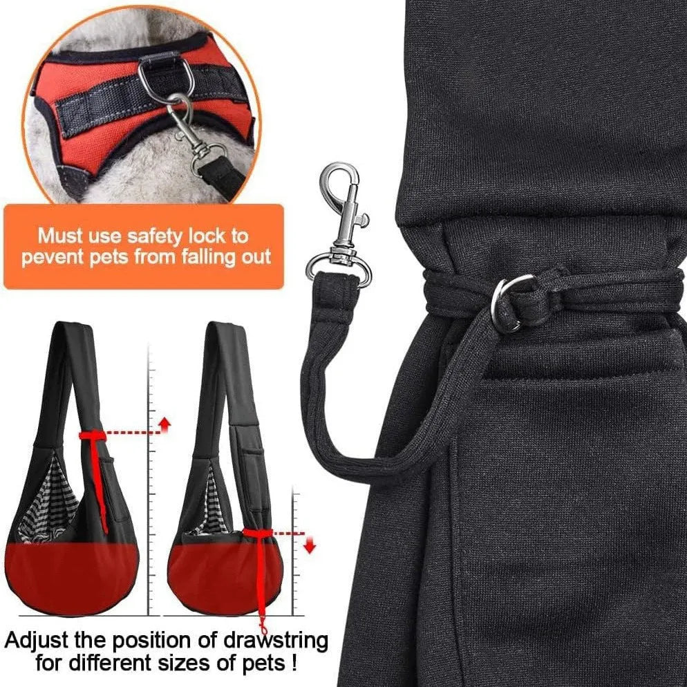 Crossbody folding flannel pet bag in gray, 20L capacity, with breathable fabric and shoulder strap