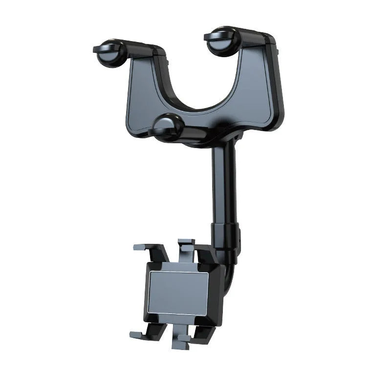 Rotating rearview mirror navigation bracket for car GPS smartphone dash cam holder black clip