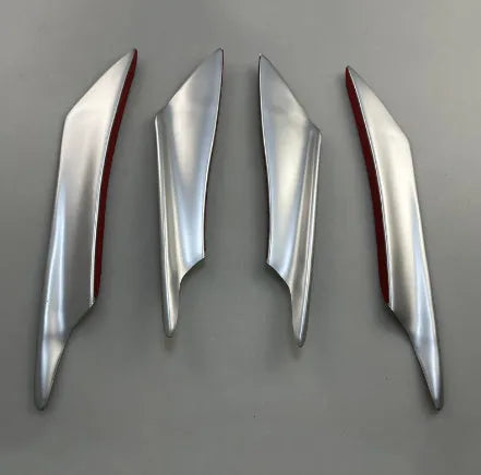 Carbon fibre automotive bumper blade kit with four ABS plastic air spoilers for vehicle modification