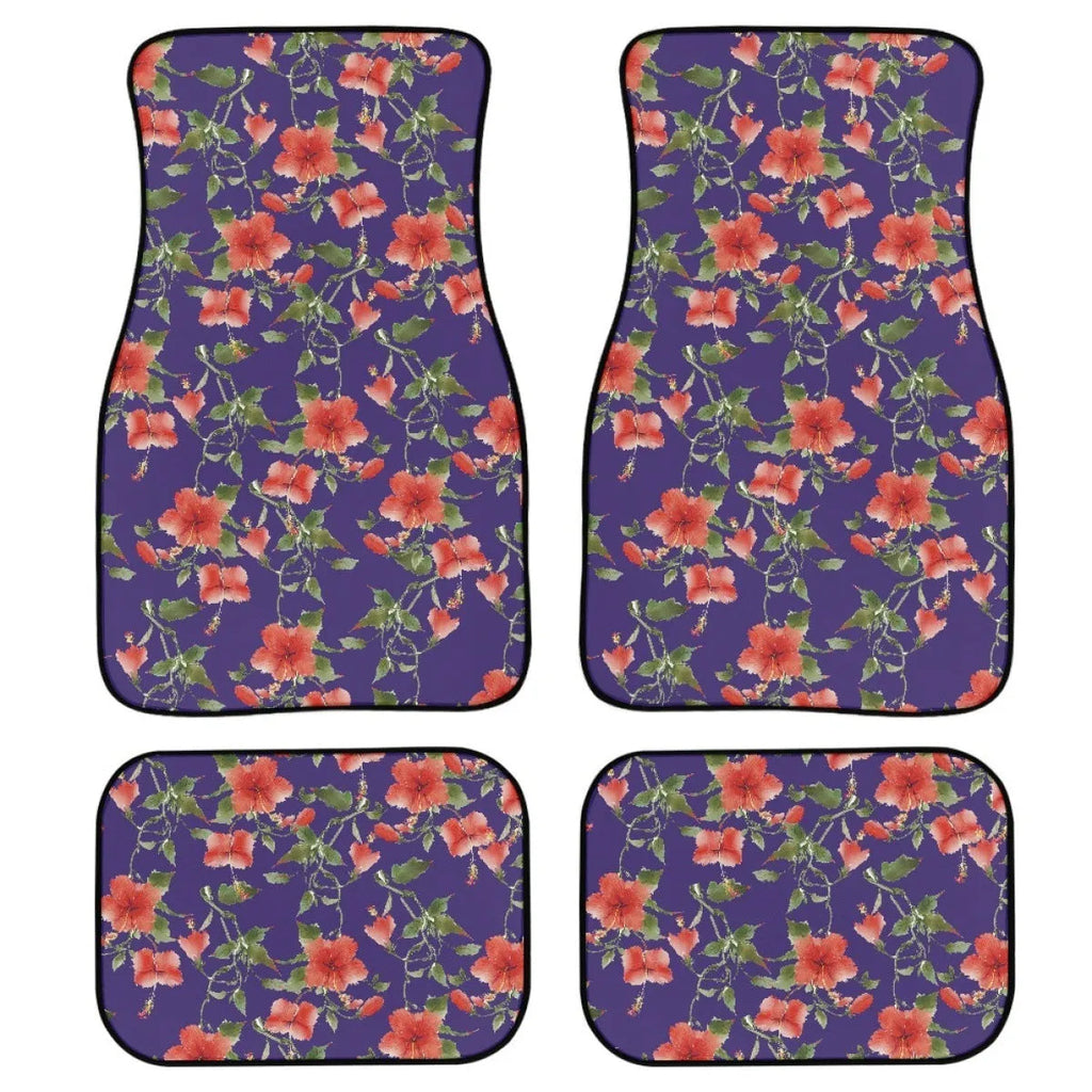 Black rubber car foot mat set, four pieces with 20mm thickness for vehicle footwell protection.