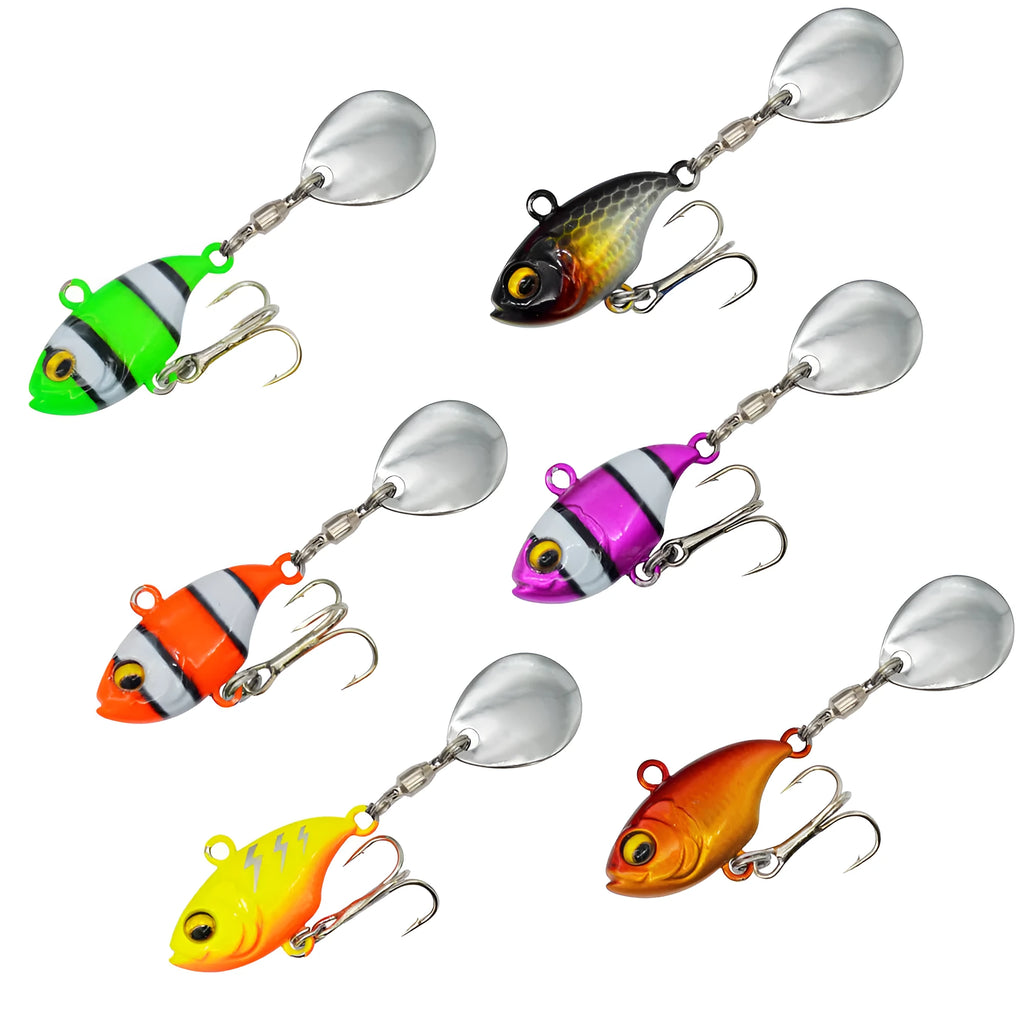 Metal sea fishing iron plate lure with rotating sequins in zebra orange colour pattern