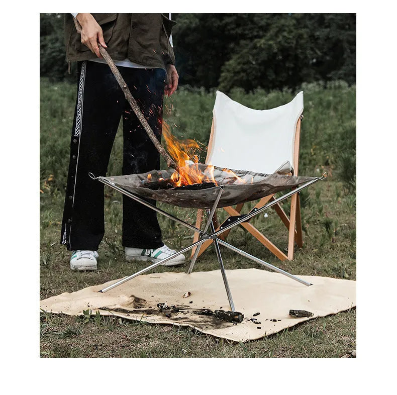 Stainless steel barbecue grill and net set in silver colour for medium or large outdoor cooking