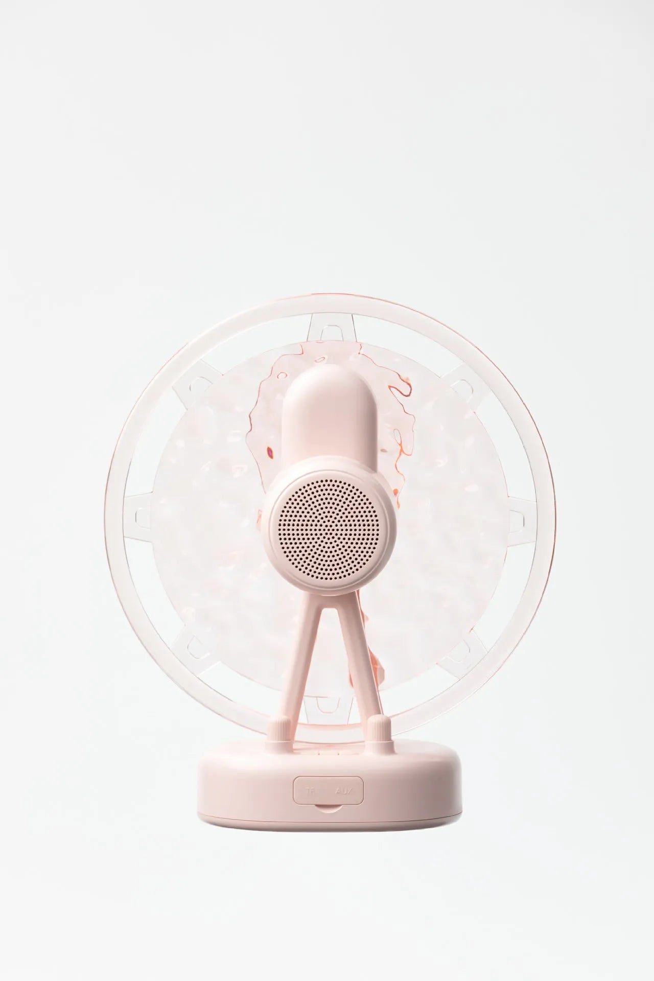 White Ferris wheel shaped Bluetooth speaker with water ripple LED lighting effects