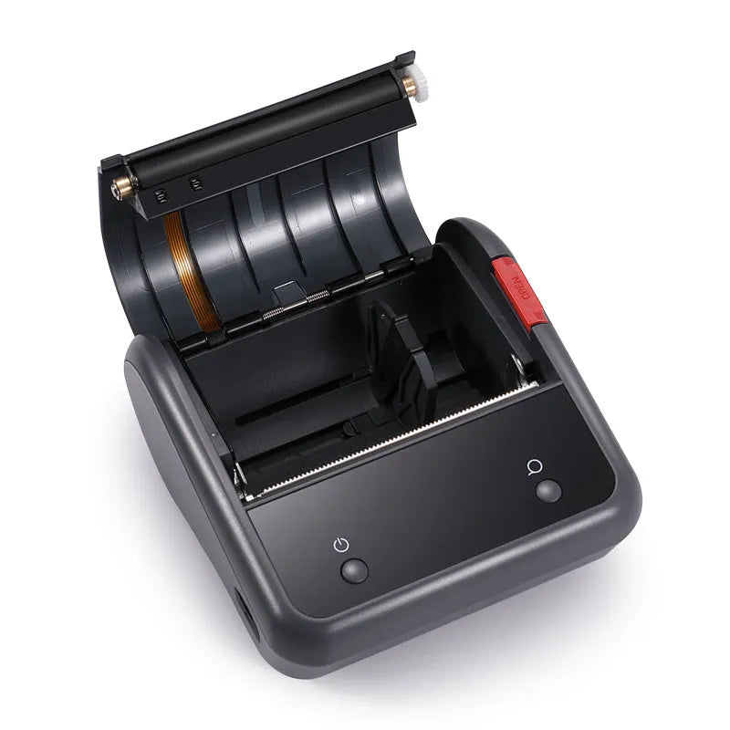 B3S grey commercial smart label printer with 203dpi thermal printing, Bluetooth, 20-75mm label width, 116x110x58mm
