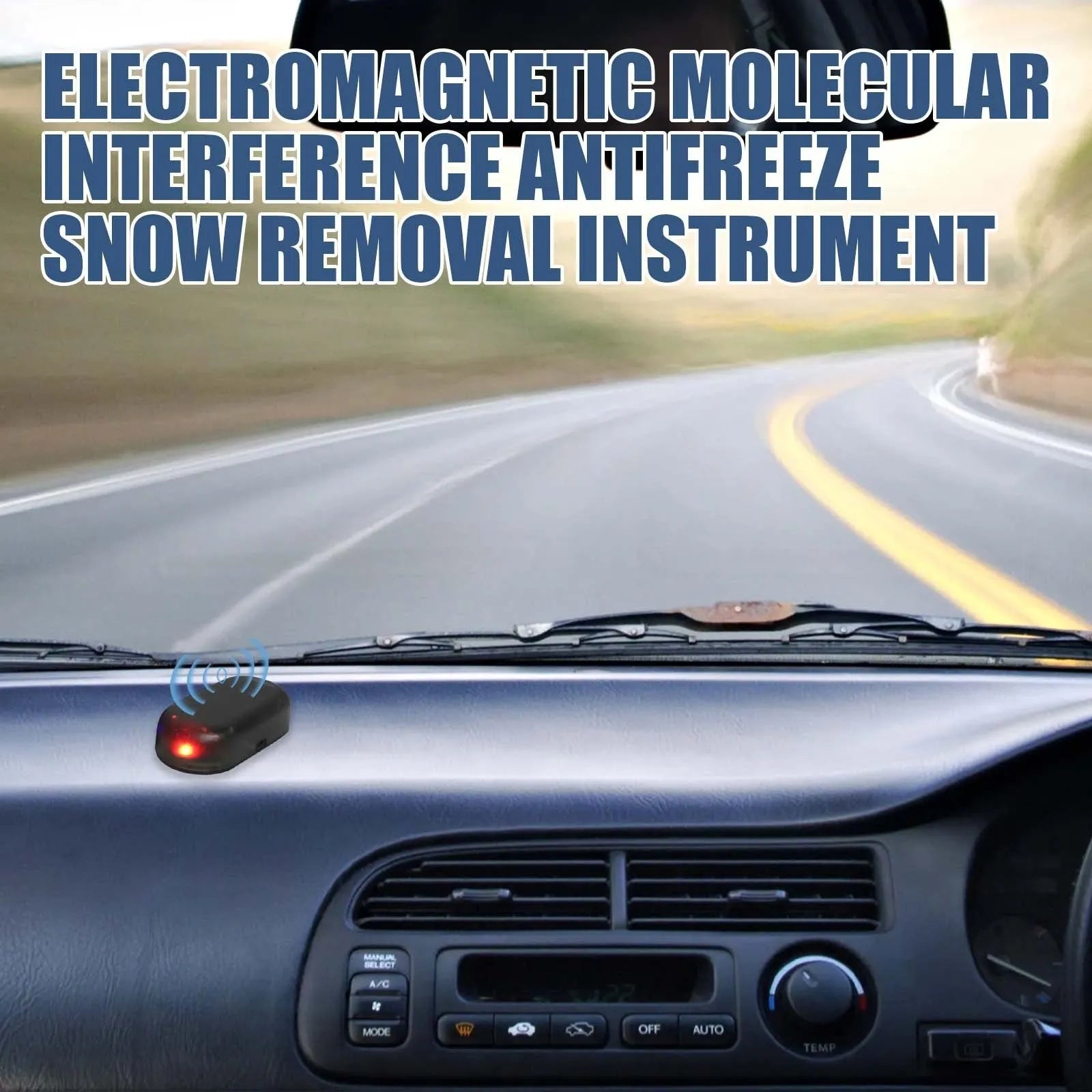Small black rectangular car de-icing tool for snow and sleet removal, measuring 5cm long.