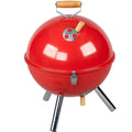 Portable stainless steel barbecue oven with red powder-coated finish, 31x31x40cm free-standing outdoor grill