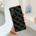 Silicone diamond phone case for Huawei smartphones in black, green, pink or white.