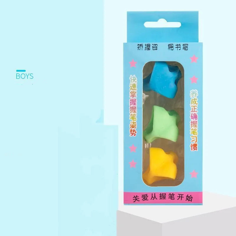 Children's writing orthosis pen holder for early writing development with structured finger guides