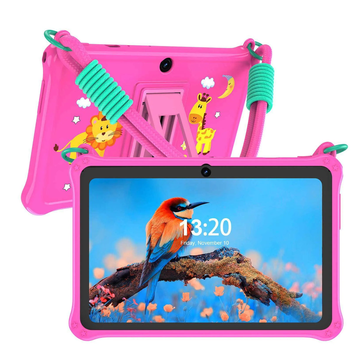 7-inch children's tablet silicone protective case with carrying strap in sapphire blue colour