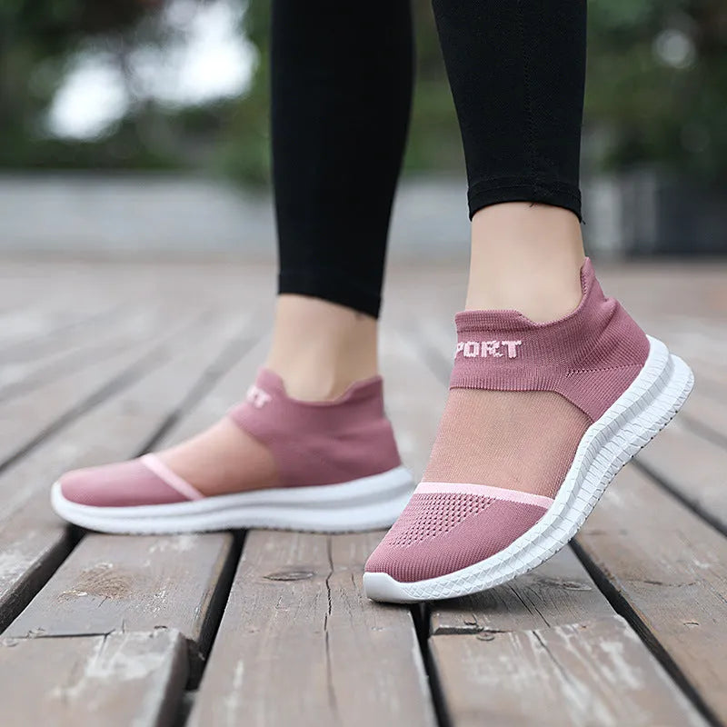 Woven sports sock shoes with Flyknit upper, lace closure, and MD sole in multiple colour options
