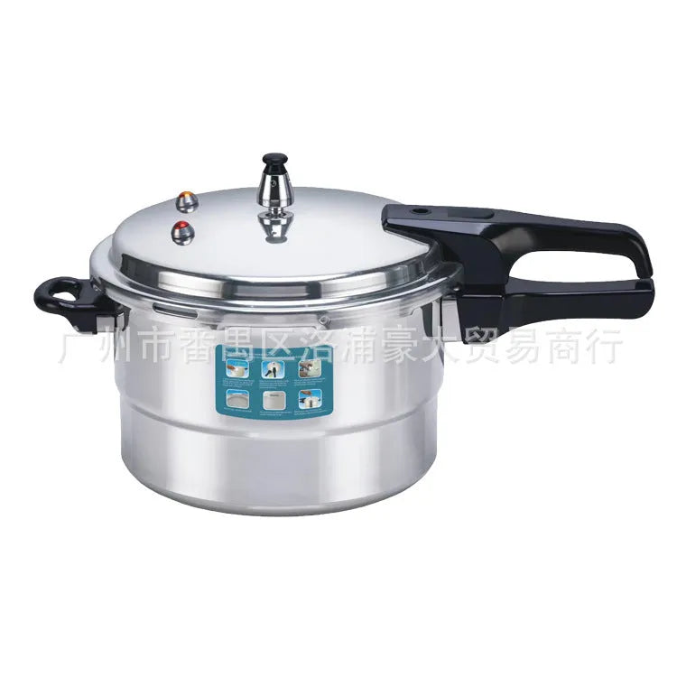 Universal 22cm 5L white aluminium alloy pressure cooker with double-sole bottom for gas and induction hobs