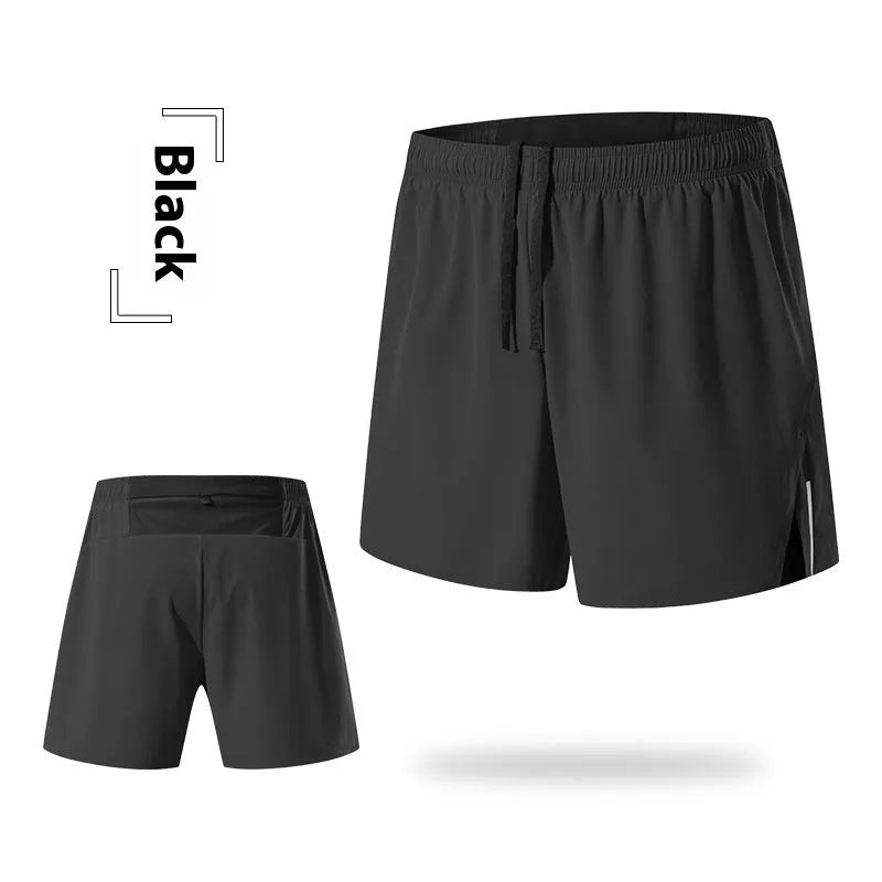 Men's high waist off-road running shorts in chemical fibre blend fabric