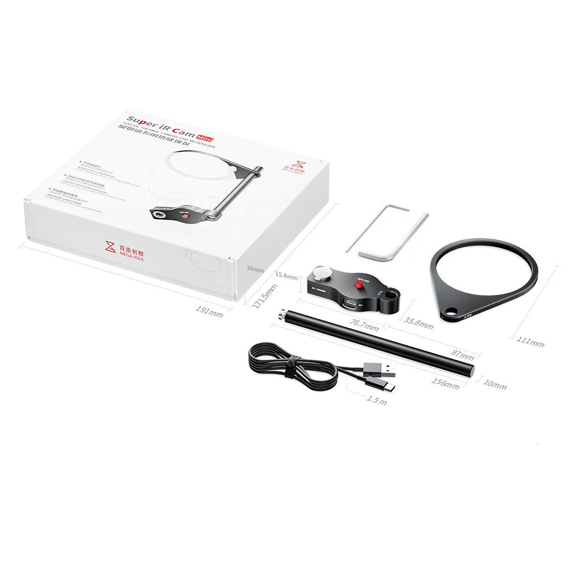 Super lR Cam mini thermal imaging detector with Type-C interface and mounting accessories