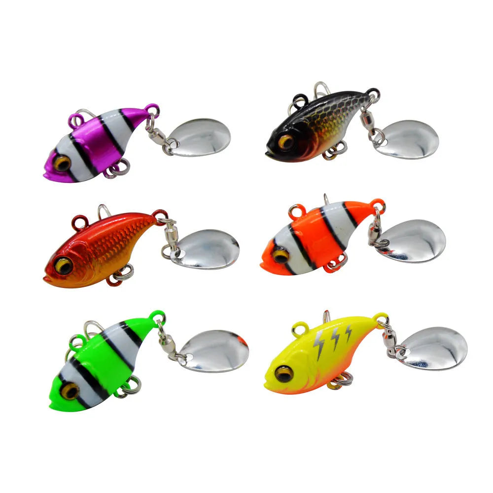 Metal sea fishing iron plate lure with rotating sequins in zebra orange colour pattern