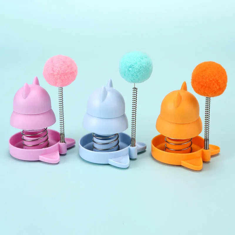 Small mint-flavoured cat ball toy for licking and self-play in blue, orange, or pink