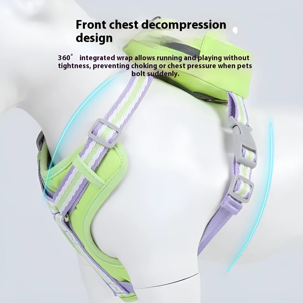 Explosion-proof anti-strangulation dog harness in Oxford cloth with free 1.5m rope